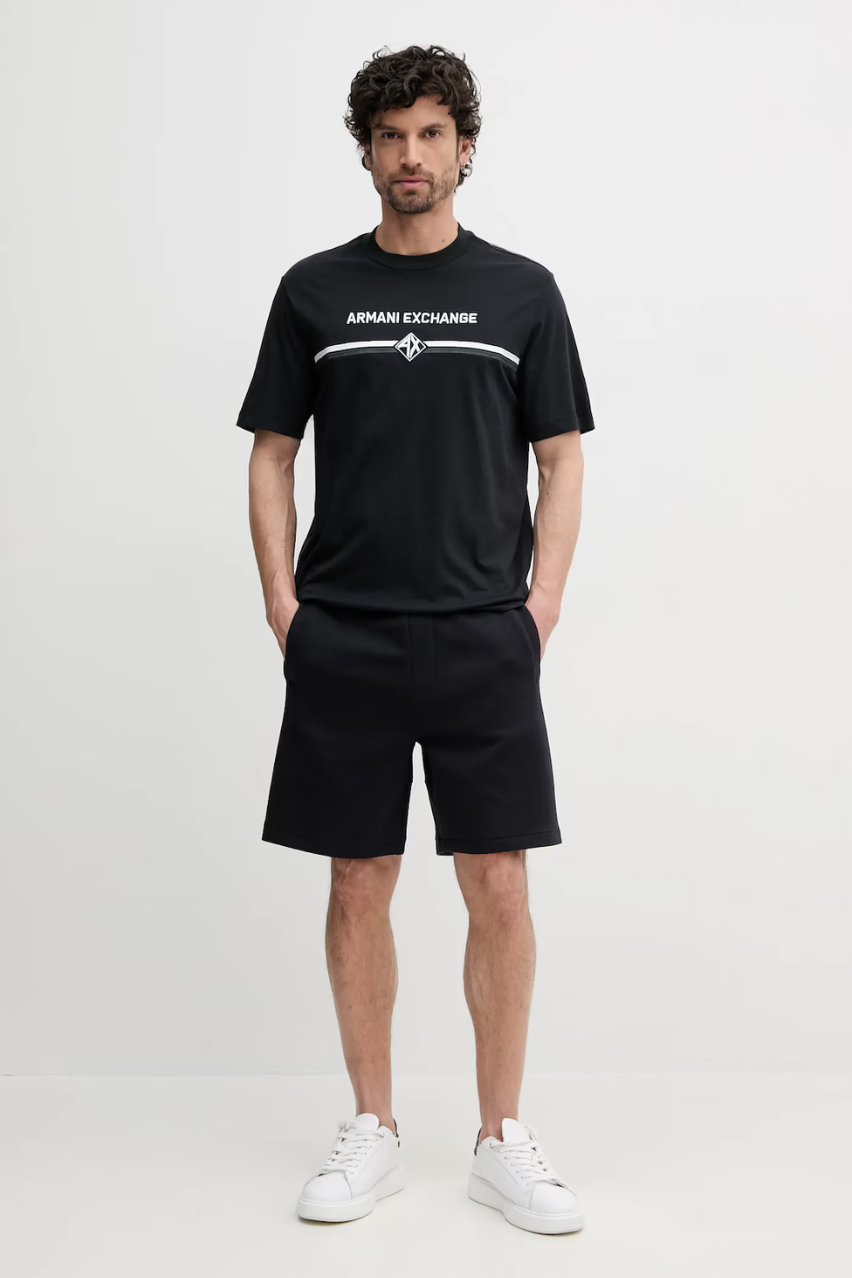 Мужская футболка Armani Exchange тёмно-синяя (Regular Fit)