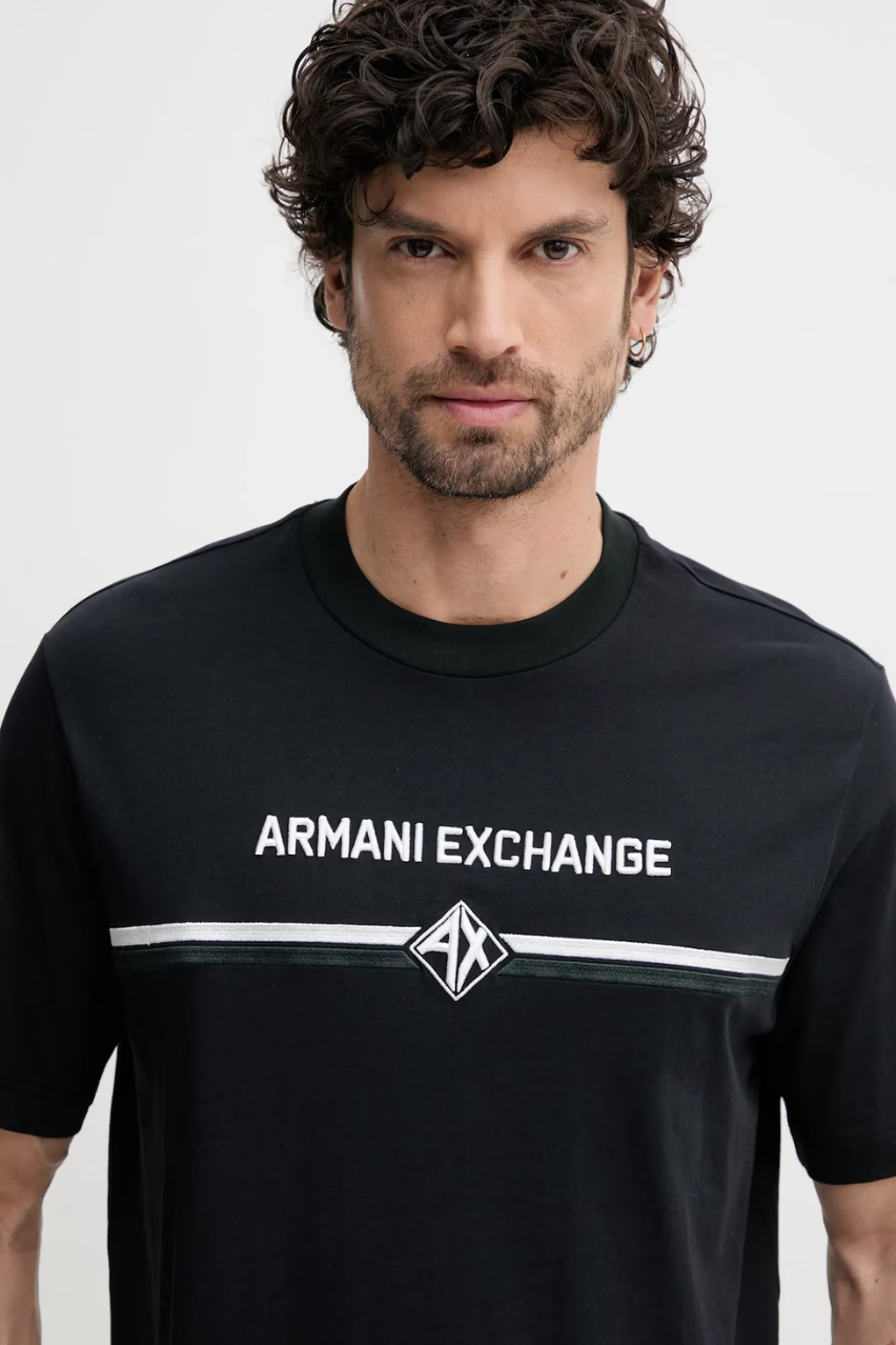 Мужская футболка Armani Exchange тёмно-синяя (Regular Fit)