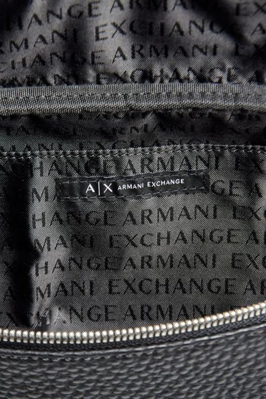 Armani Exchange, чоловіча сумка, чорна сумка, через плече, повсякденна сумка, еко‑шкіра