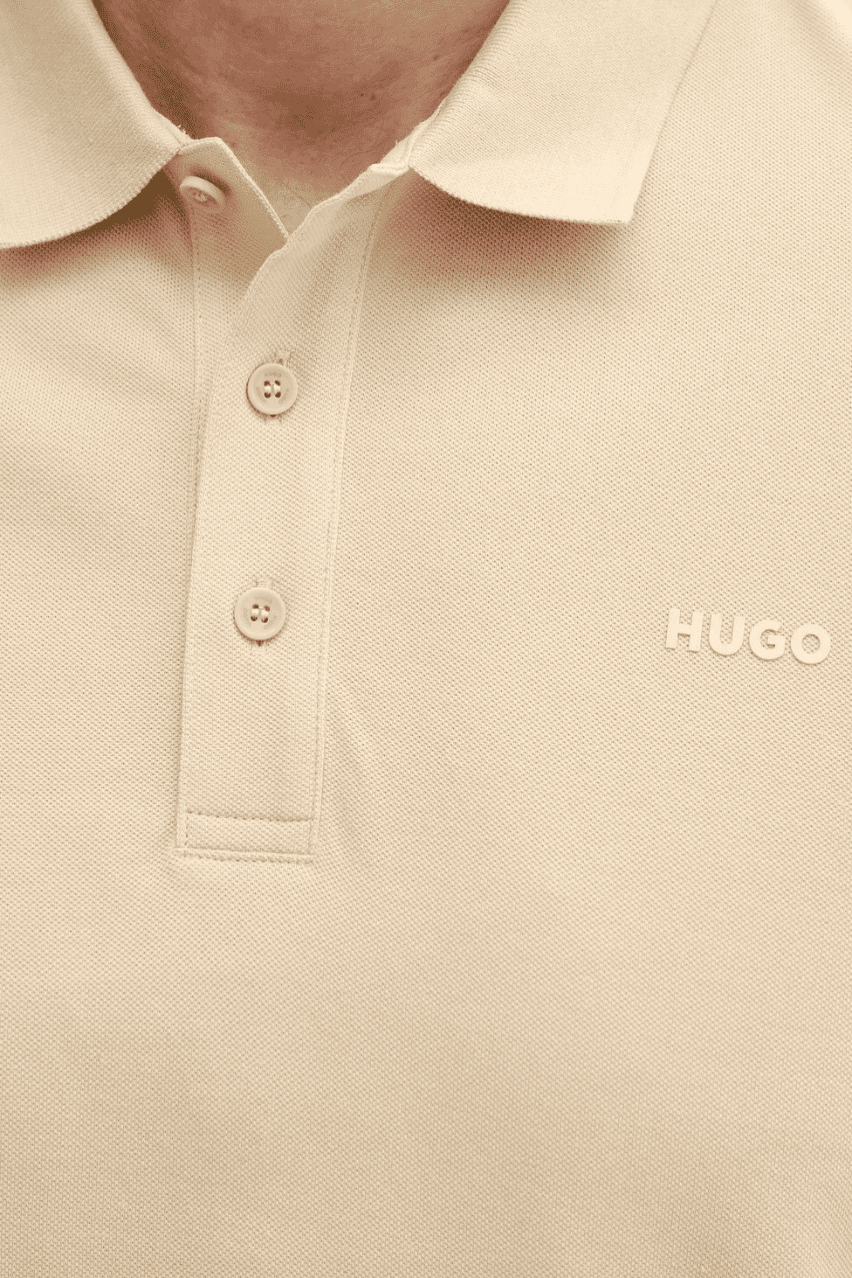 Чоловіче бежеве поло HUGO з логотипом