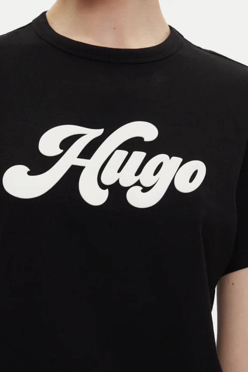 Жіноча чорна футболка HUGO Damacia_4 50539101