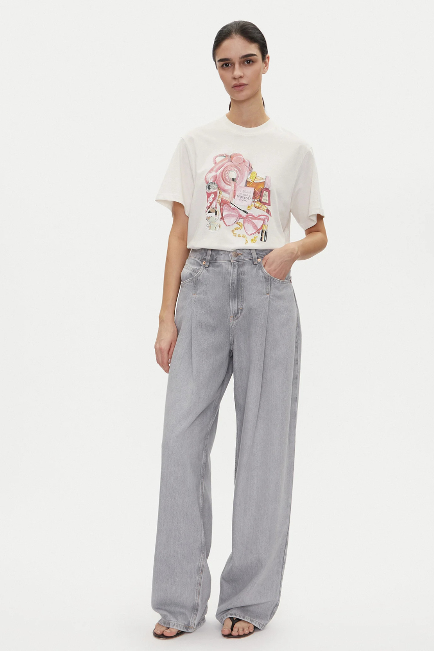 Женская молочная футболка HUGO Vintage Tee_15 50539107