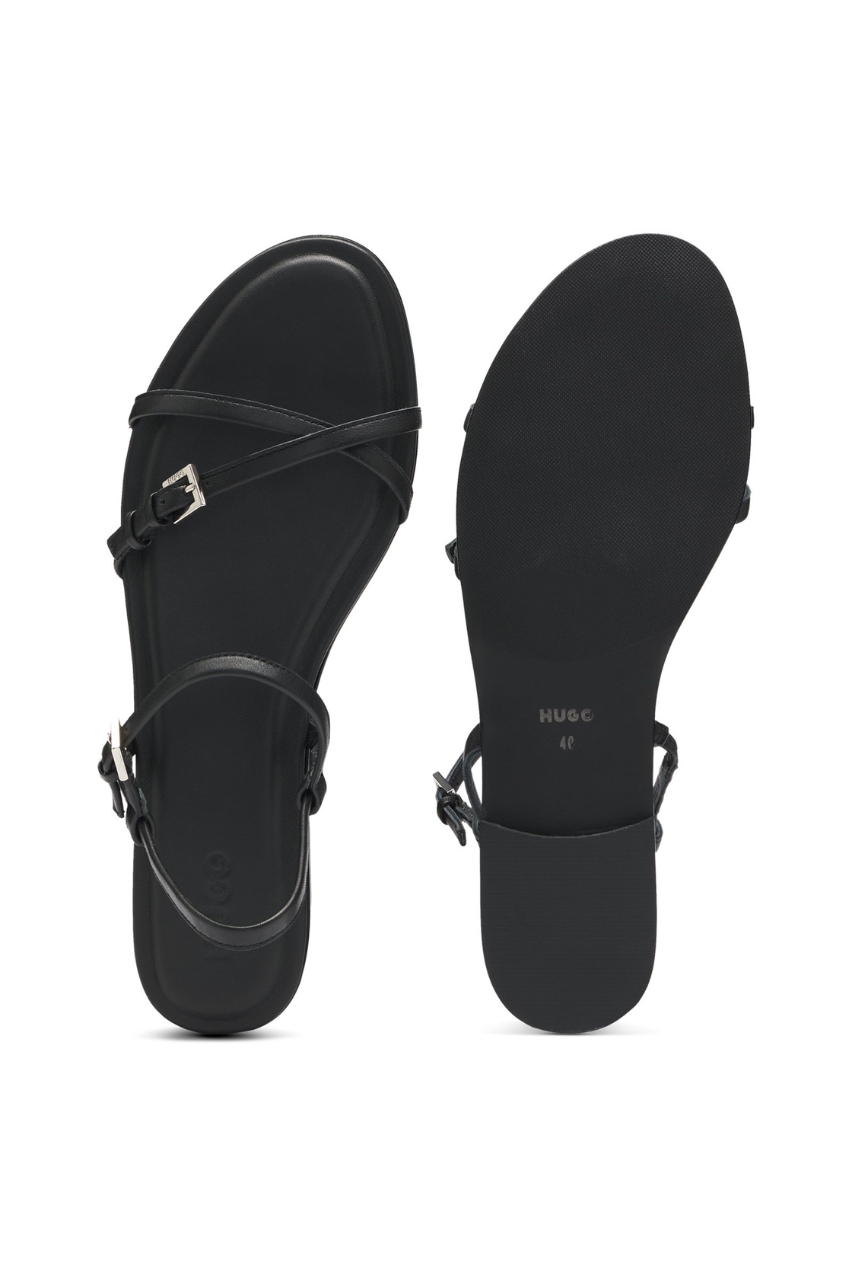 Женские чёрные сандалии HUGO Tayna_Sandal_NA 50542093