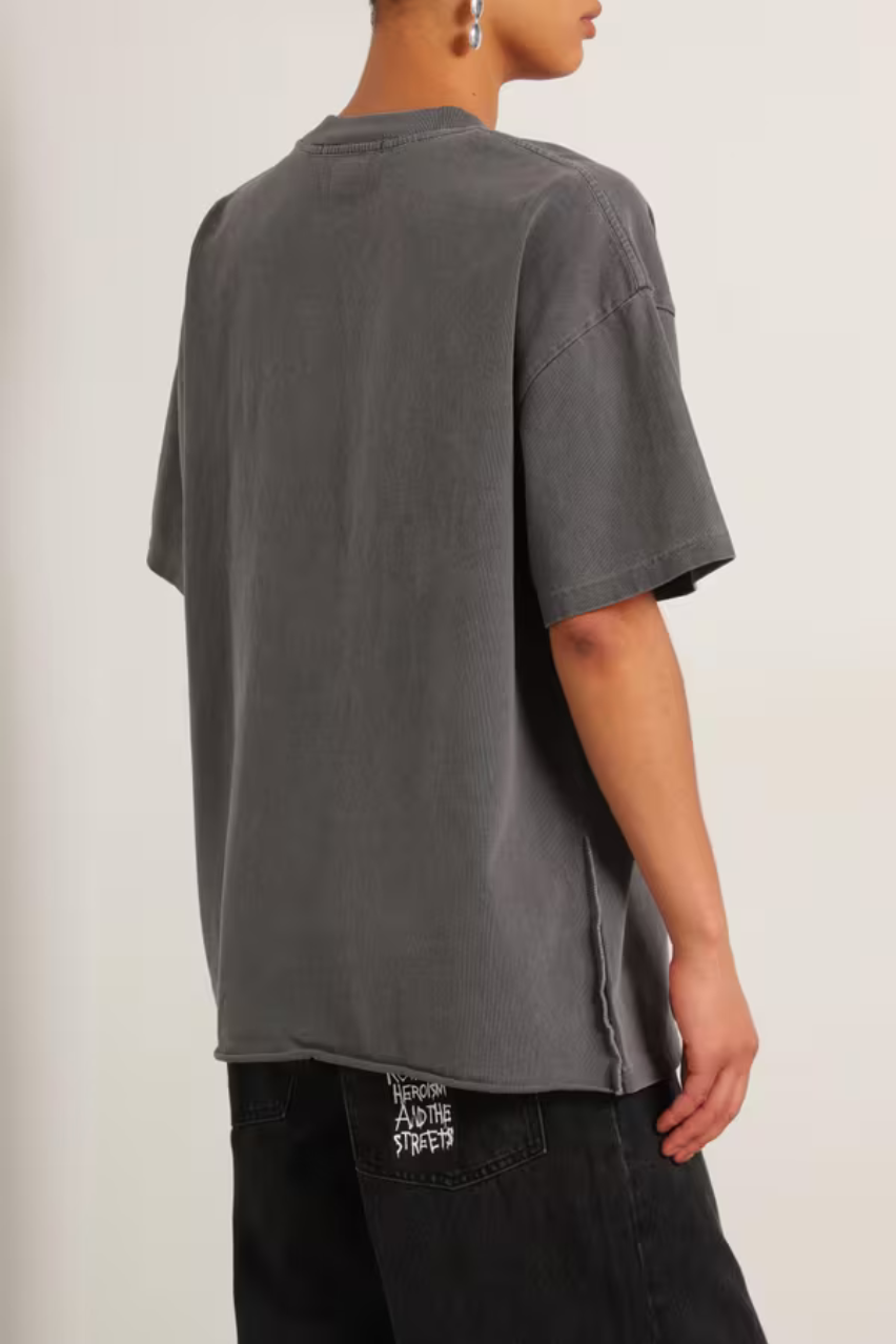 Графитовая футболка Ksubi Le Club Boyfriend WPF25TE005