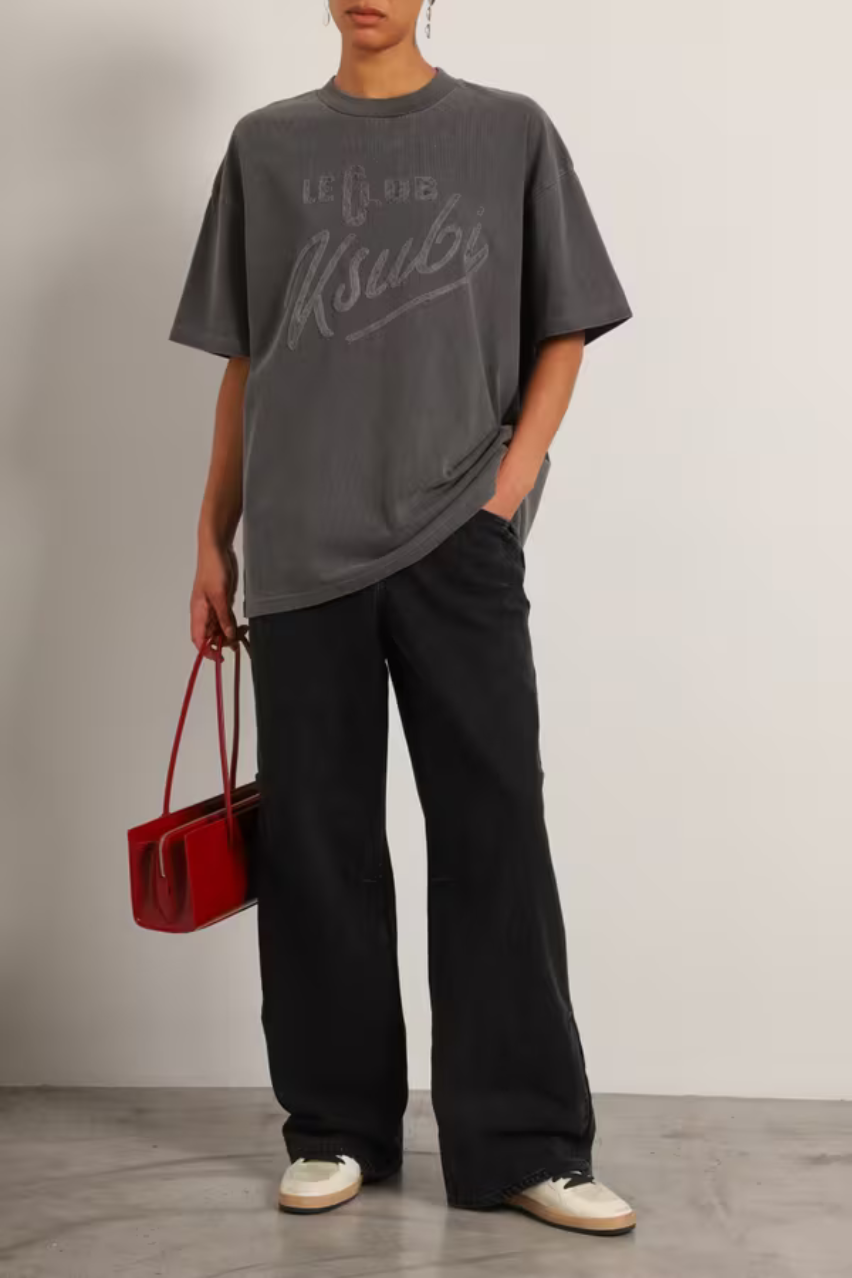 Графитовая футболка Ksubi Le Club Boyfriend WPF25TE005