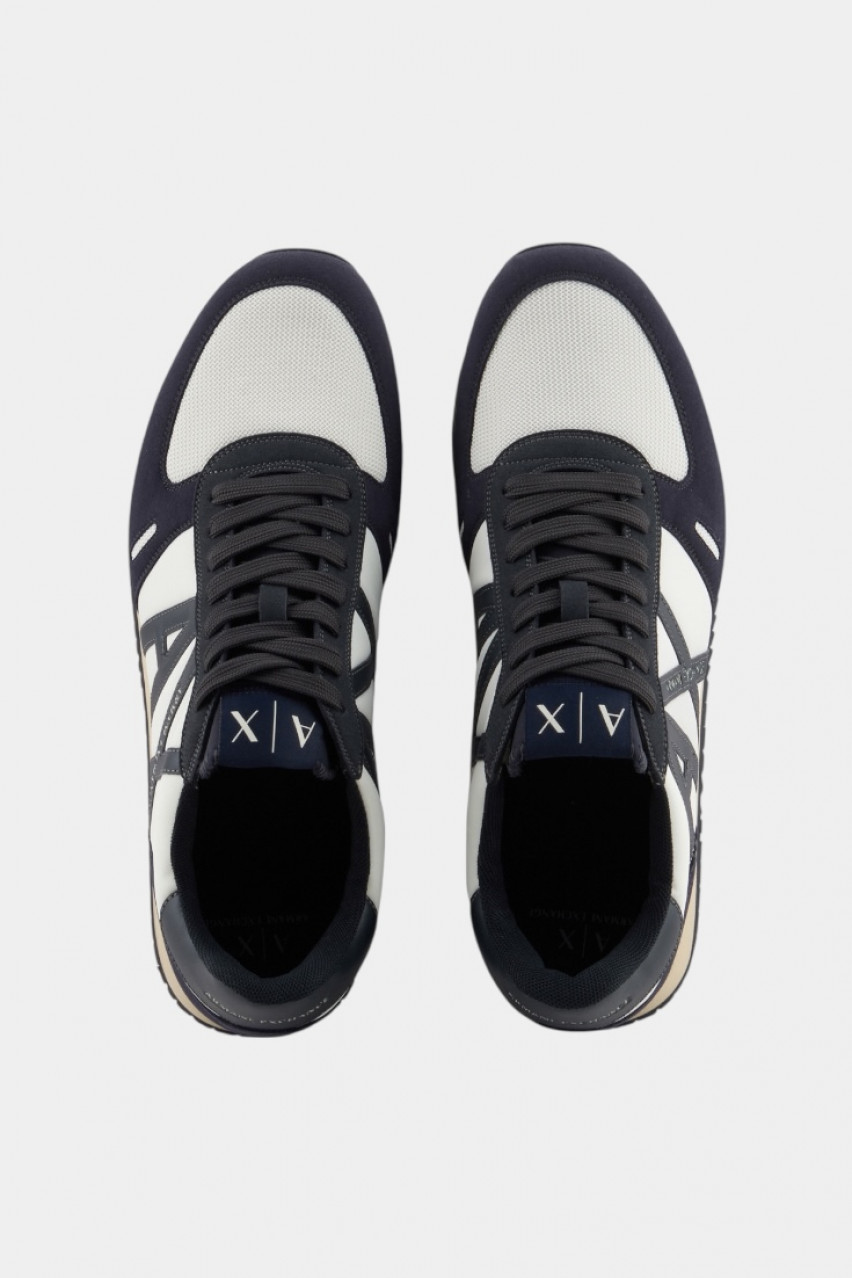 Біло-сині сітчасті кросівки з екозамші та нейлону XUX017 XCC68 U390 Armani Exchange