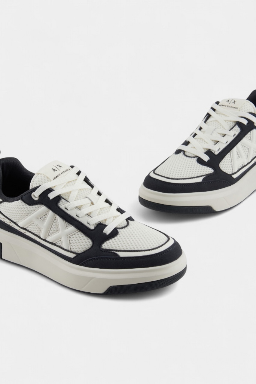 Молочно-синие кеды с логотипом XUX242 XV912 U389 Armani Exchange