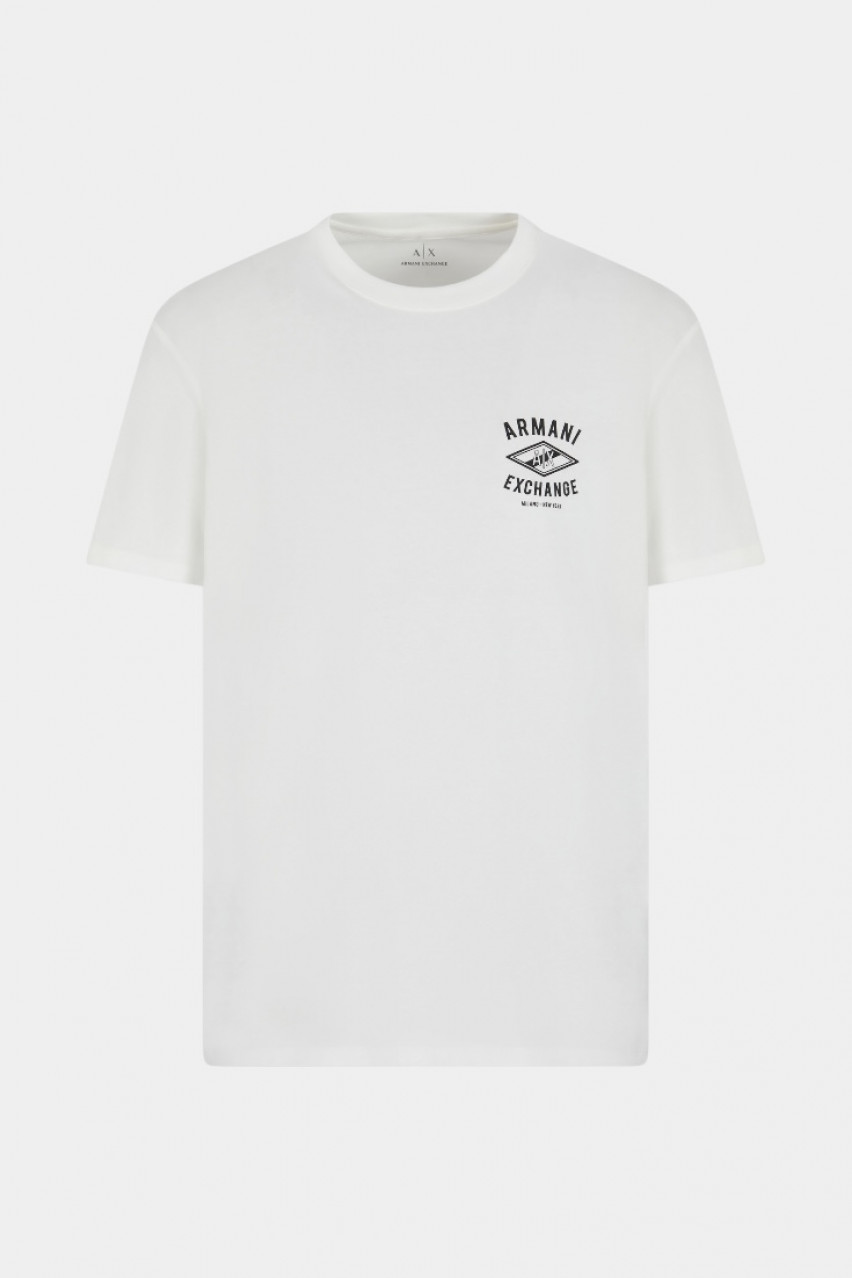 Біла футболка стандартного крою з логотипом XM000550 AF10362 U0009 Armani Exchange