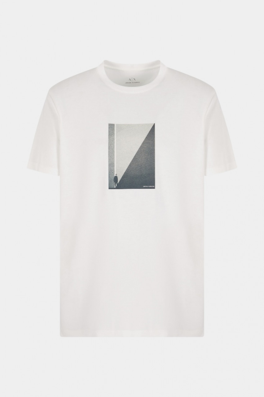 Біла футболка стандартного крою з фото-принтом XM000753 AF10361 U0009 Armani Exchange