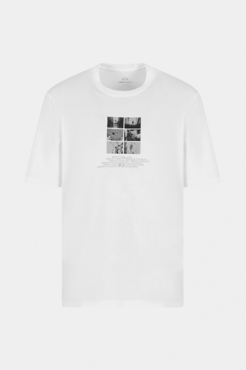 Белая футболка стандартного кроя с фотопринтом XM000565 AF10356 U0009 Armani Exchange
