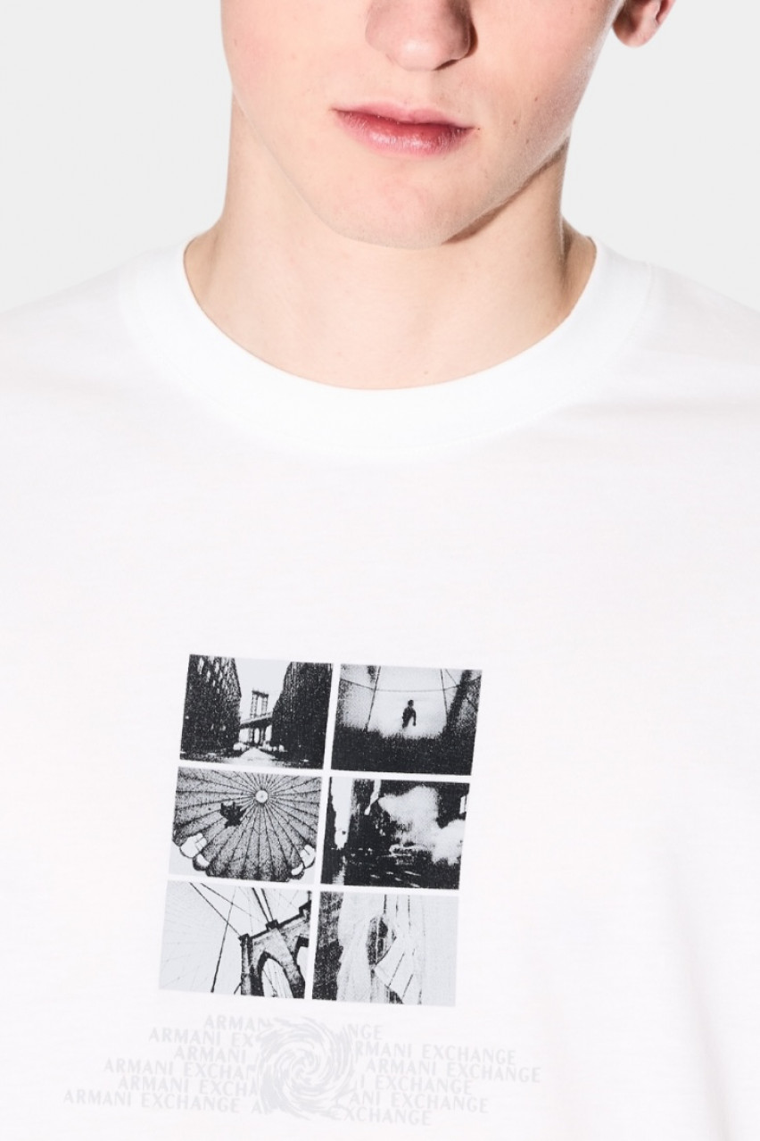 Белая футболка стандартного кроя с фотопринтом XM000565 AF10356 U0009 Armani Exchange