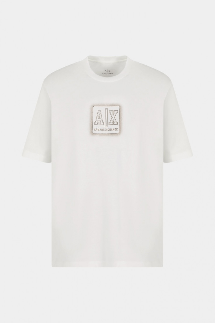 Біла футболка стандартного крою з логотипом XM000545 AF10361 U0009 Armani Exchange