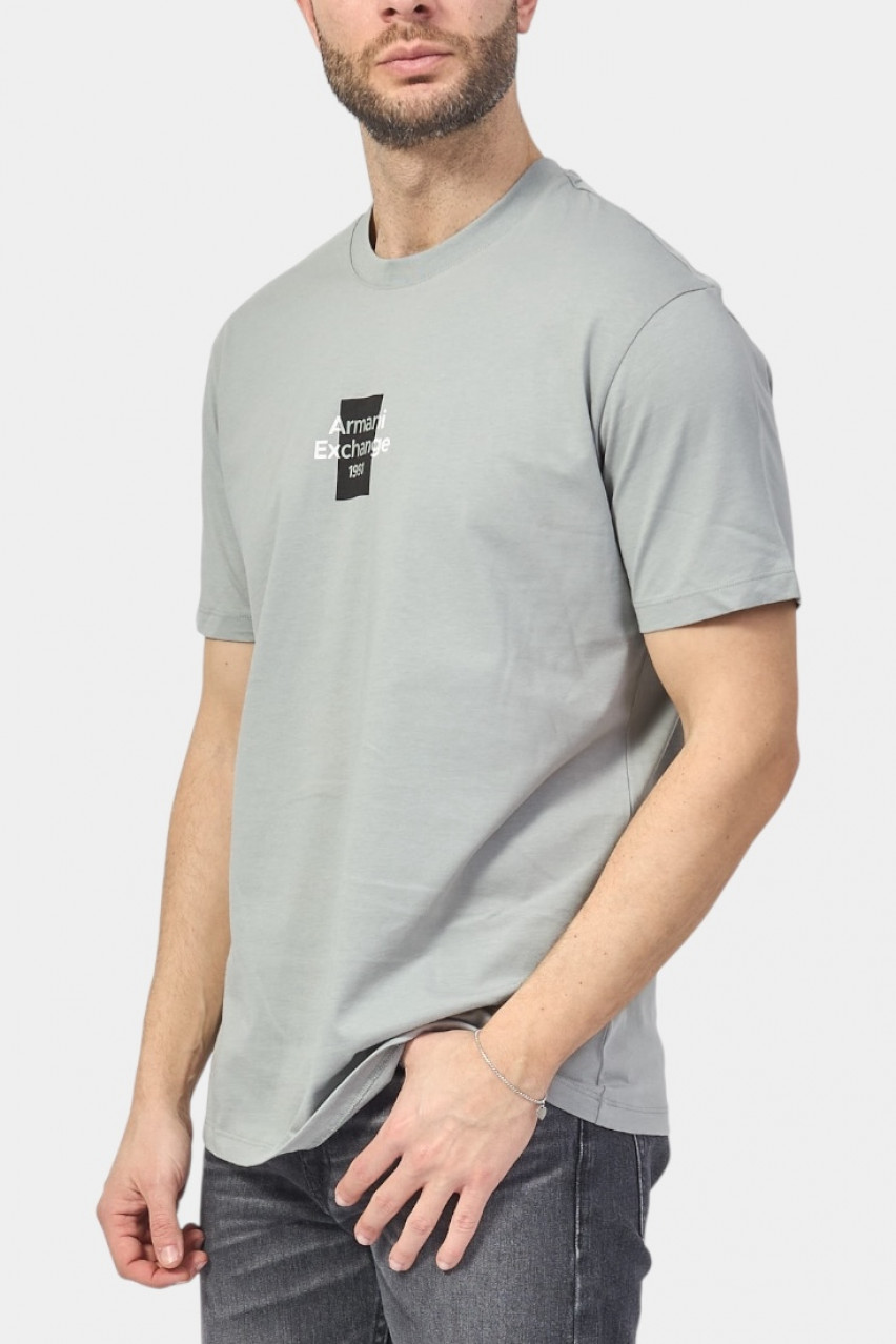 Серая футболка стандартного кроя с логотипом XM000767 AF12308 U8051 Armani Exchange