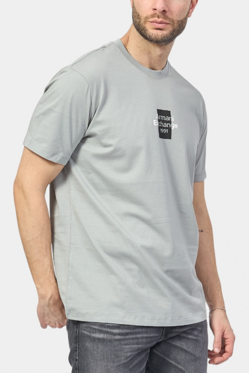 Серая футболка стандартного кроя с логотипом XM000767 AF12308 U8051 Armani Exchange