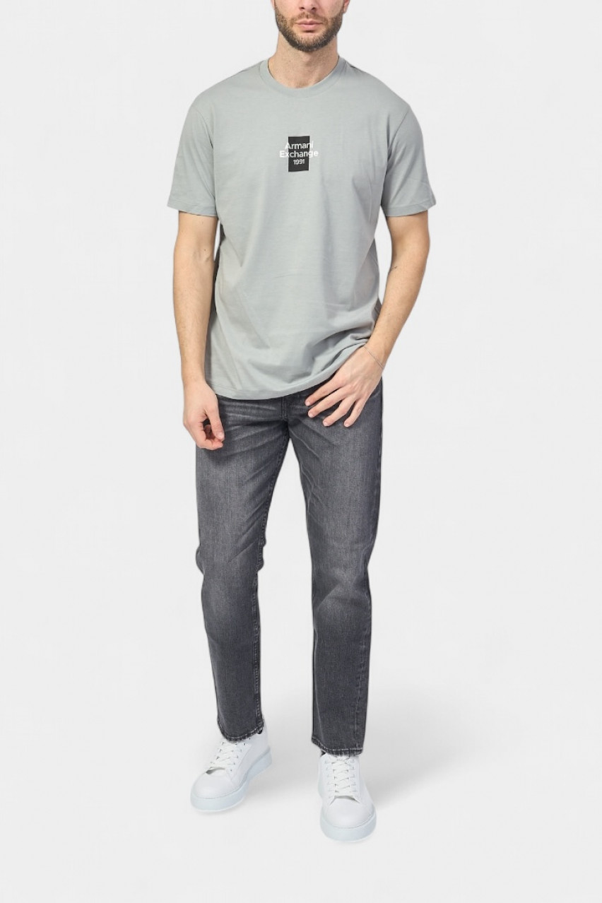 Серая футболка стандартного кроя с логотипом XM000767 AF12308 U8051 Armani Exchange