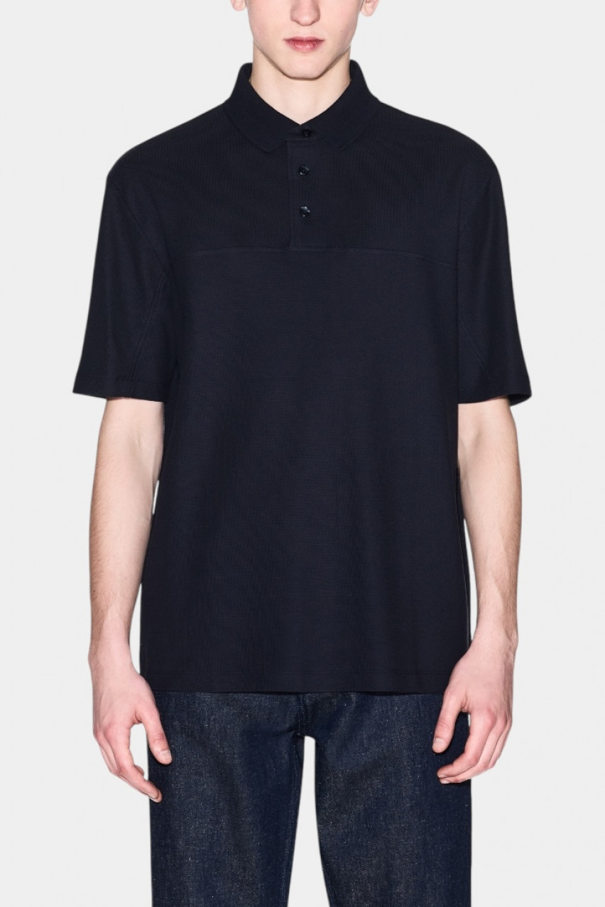 Темно-синє поло прямого крою з бавовни піке XM000357 AF12758 UB101 Armani Exchange