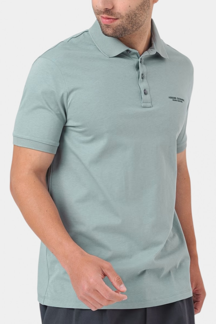 Мятное хлопковое поло 8NZF80 Z8H4Z U9212 Armani Exchange