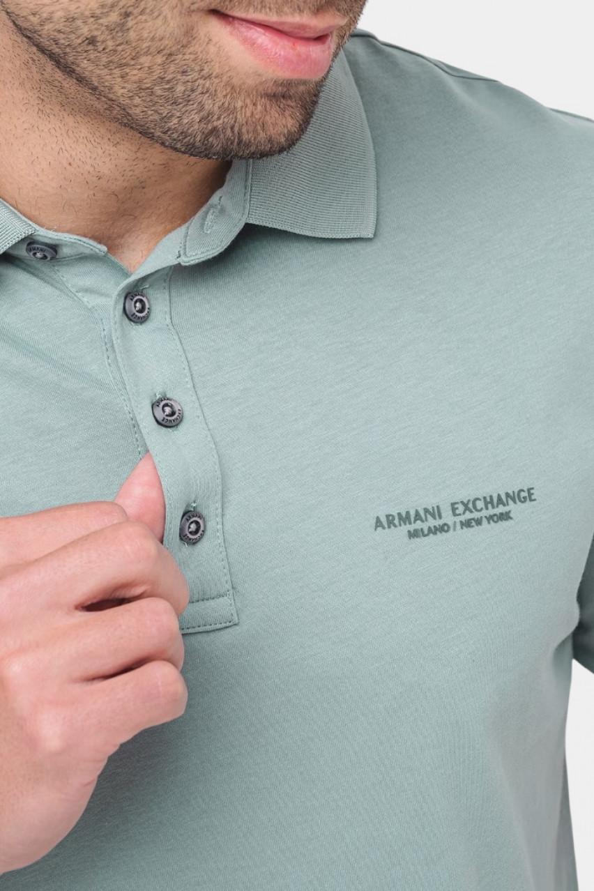 Мятное хлопковое поло 8NZF80 Z8H4Z U9212 Armani Exchange