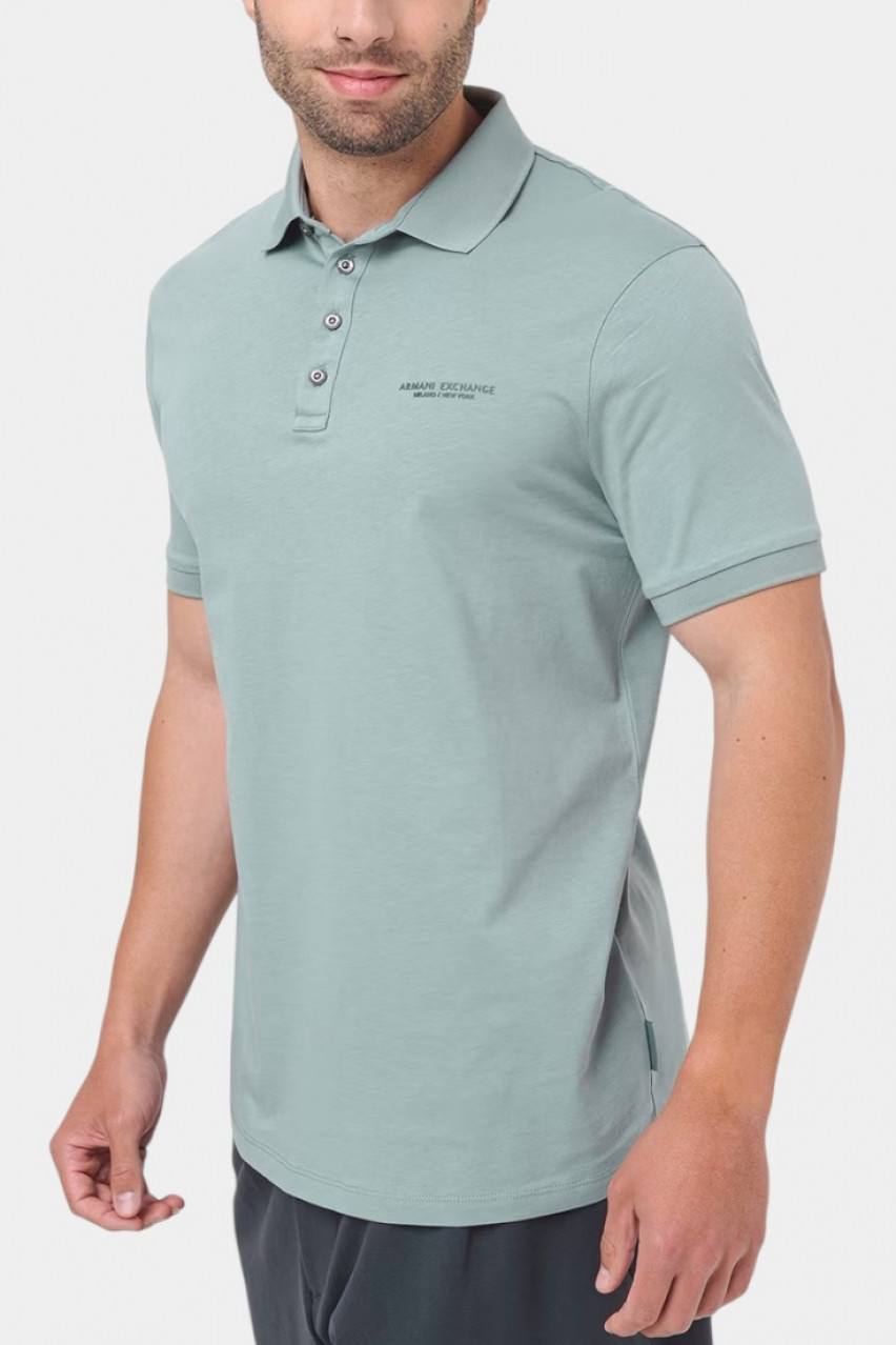 Мятное хлопковое поло 8NZF80 Z8H4Z U9212 Armani Exchange