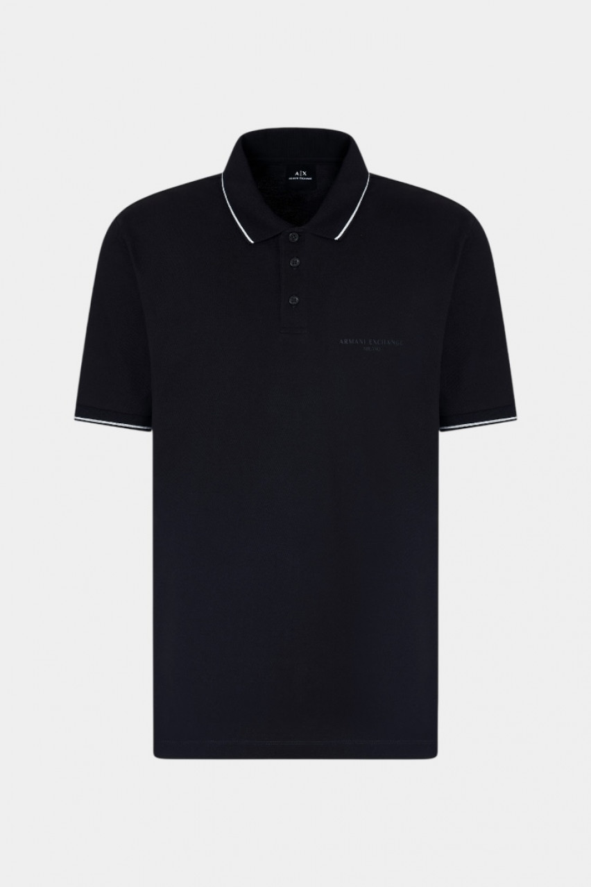 Чорне поло стандартного крою з мерсеризованої бавовни XM000489 AF13026 UC001 Armani Exchange