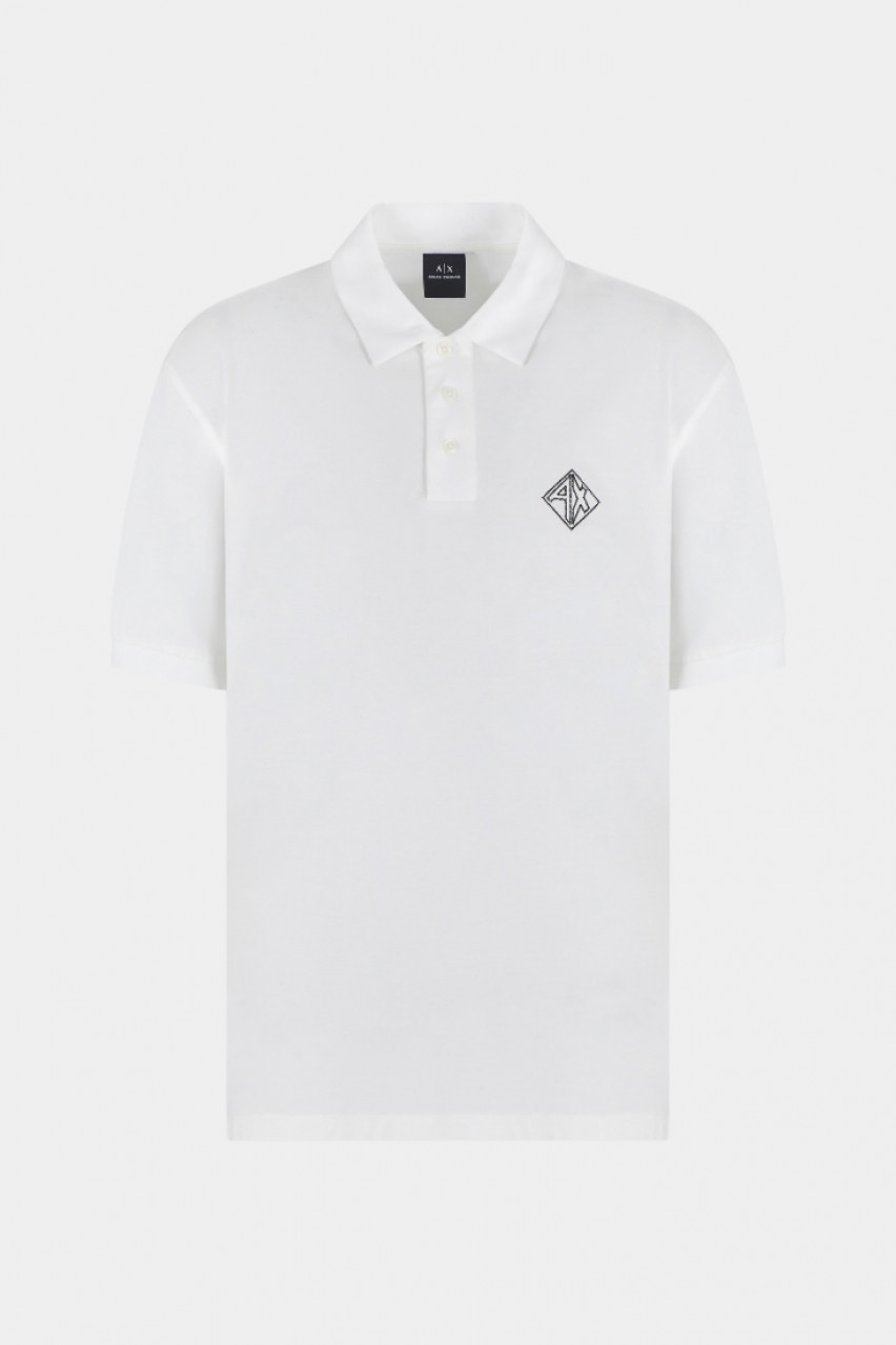 Біле поло стандартного крою з логотипом XM000222 AF10364 U0009 Armani Exchange