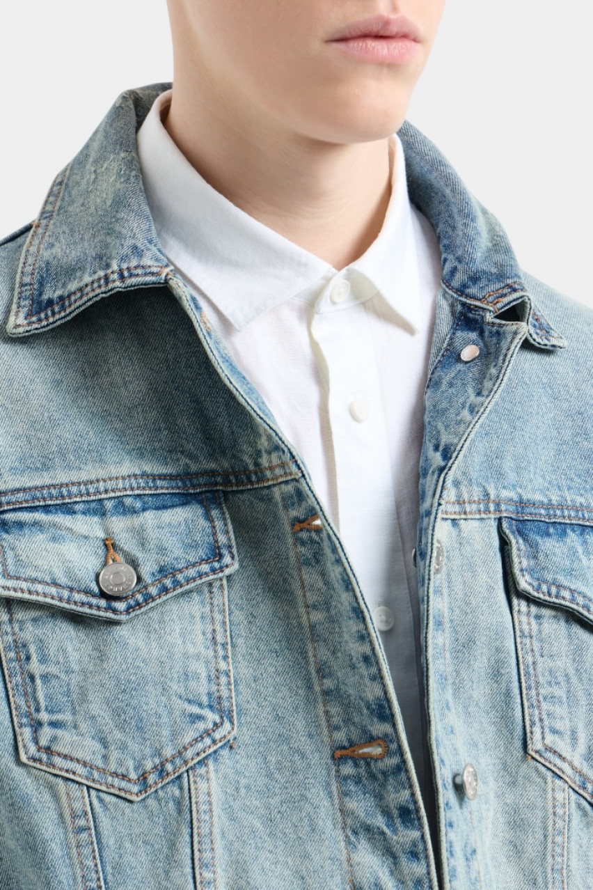 Біла лляна сорочка XM001221 AF14619 U0001 Armani Exchange