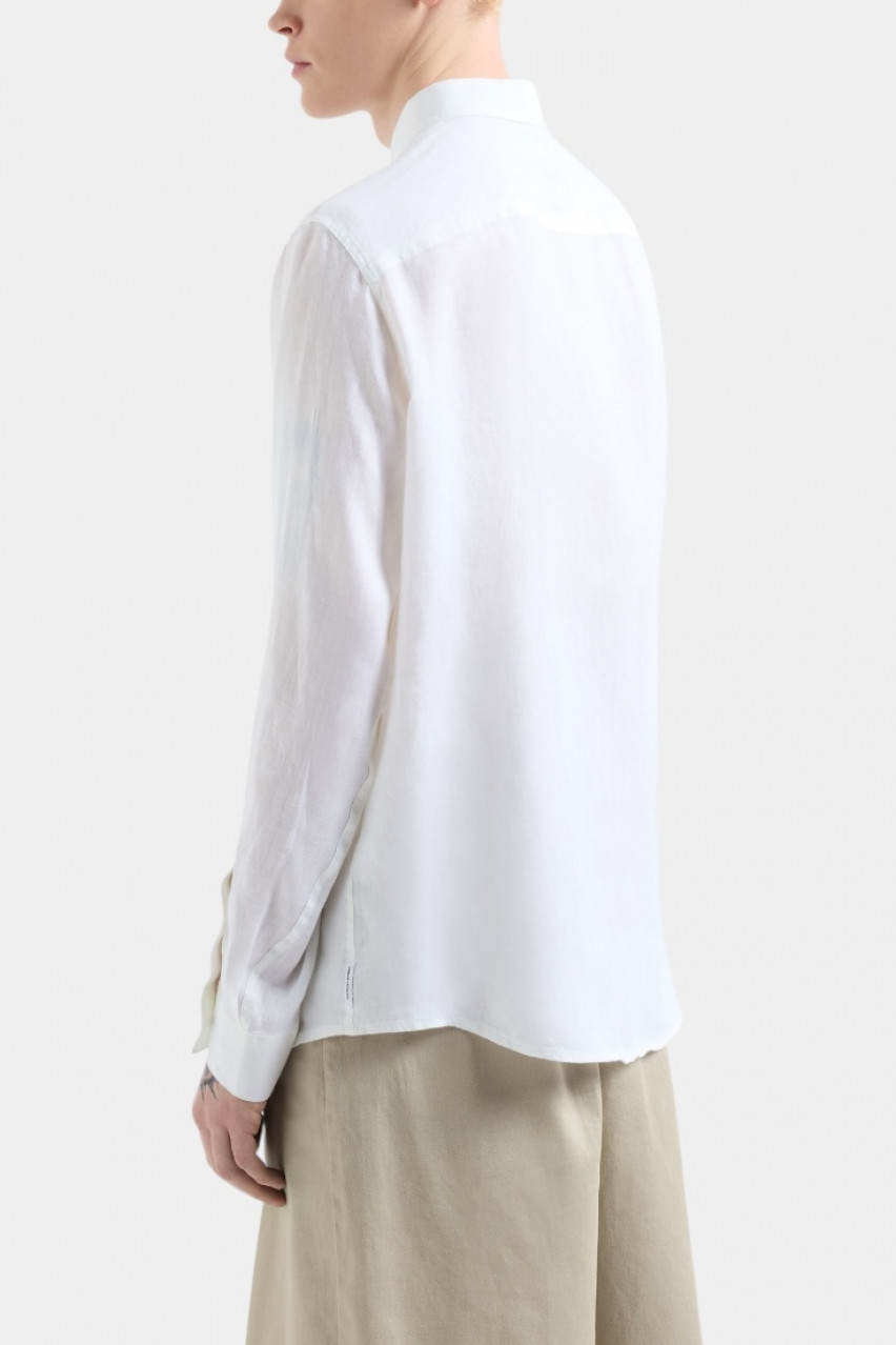 Біла лляна сорочка XM001221 AF14619 U0001 Armani Exchange