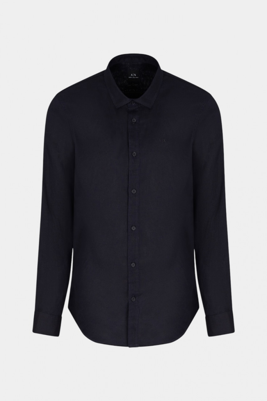 Темно-синяя льняная рубашка XM001221 AF14619 UB101 Armani Exchange