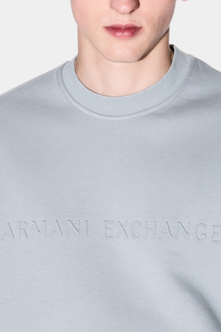 Сірий бавовняний світшот з круглим вирізом XM000733 AF13047 U8051 Armani Exchange