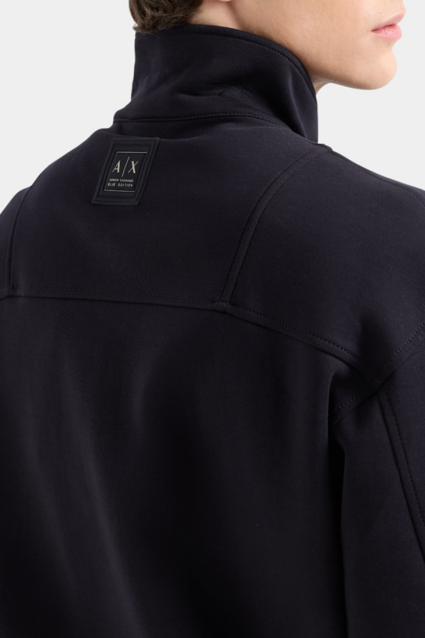 Темно-синій бавовняний світшот на блискавці XM000351 AF10818 UB101 Armani Exchange