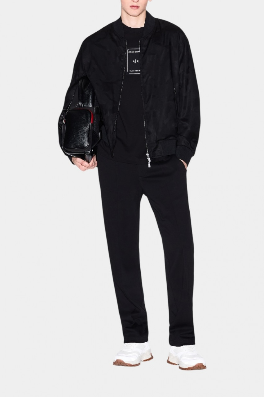 Чорні брюки з бавовняного інтерлоку XM000530 AF10365 UC001 Armani Exchange