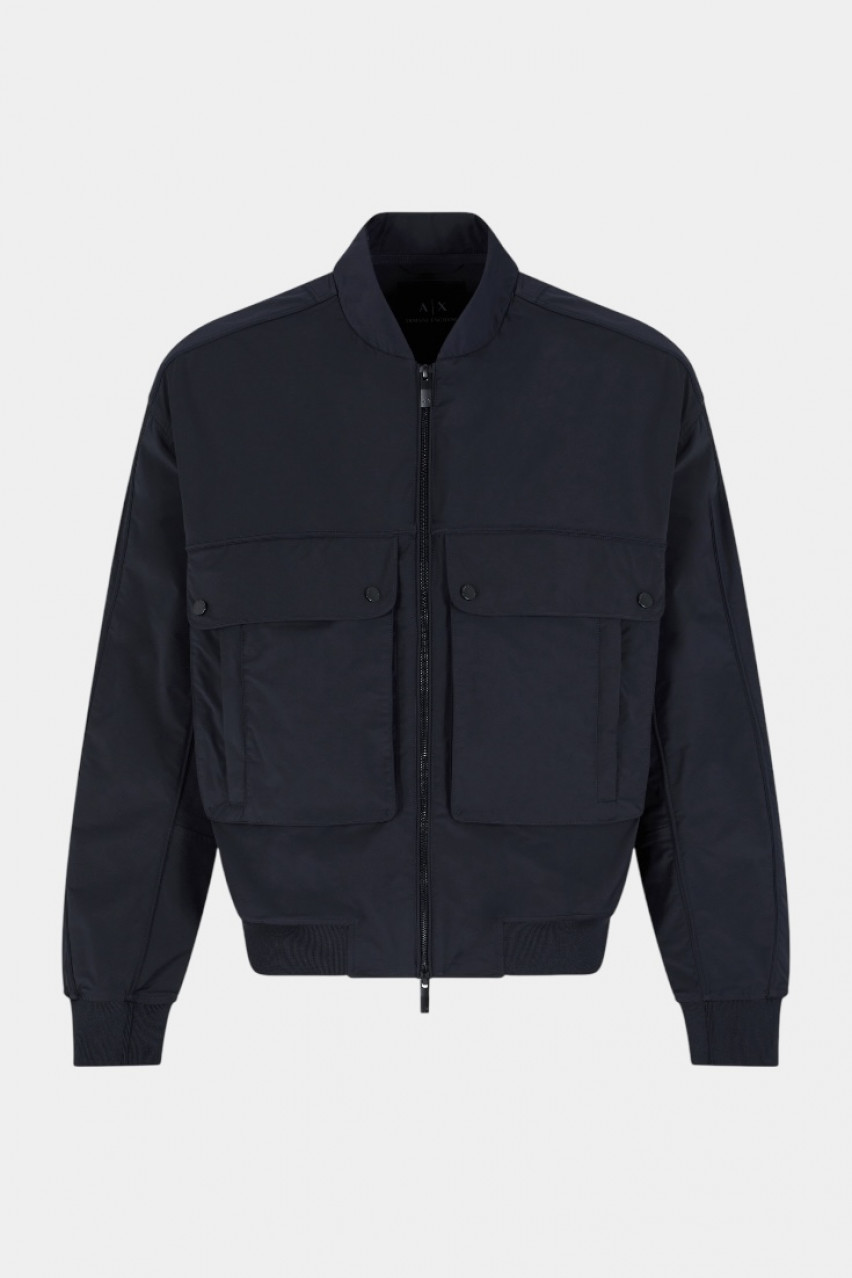 Темно-синій бомбер з накладними кишенями XM000344 AF12283 UB101 Armani Exchange