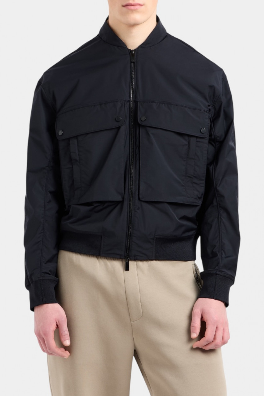 Темно-синій бомбер з накладними кишенями XM000344 AF12283 UB101 Armani Exchange