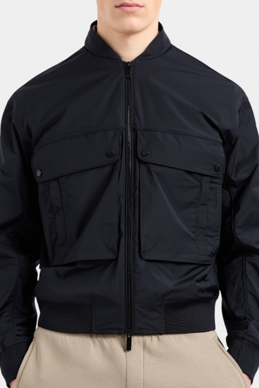 Темно-синій бомбер з накладними кишенями XM000344 AF12283 UB101 Armani Exchange