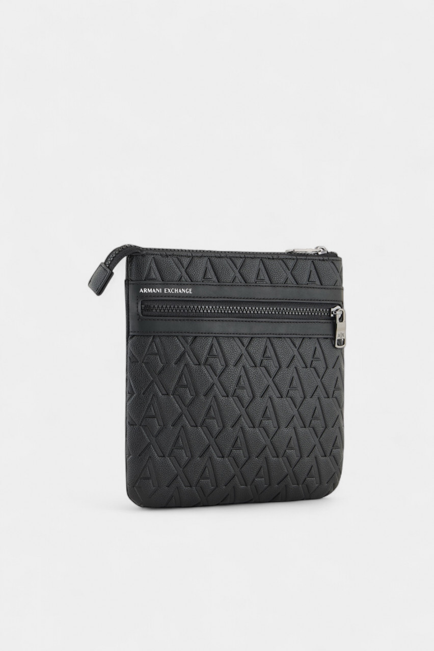 Чорна пласка сумка крос-боді з переробленого матеріалу ASV XM000579 AF12133 UC001 Armani Exchange