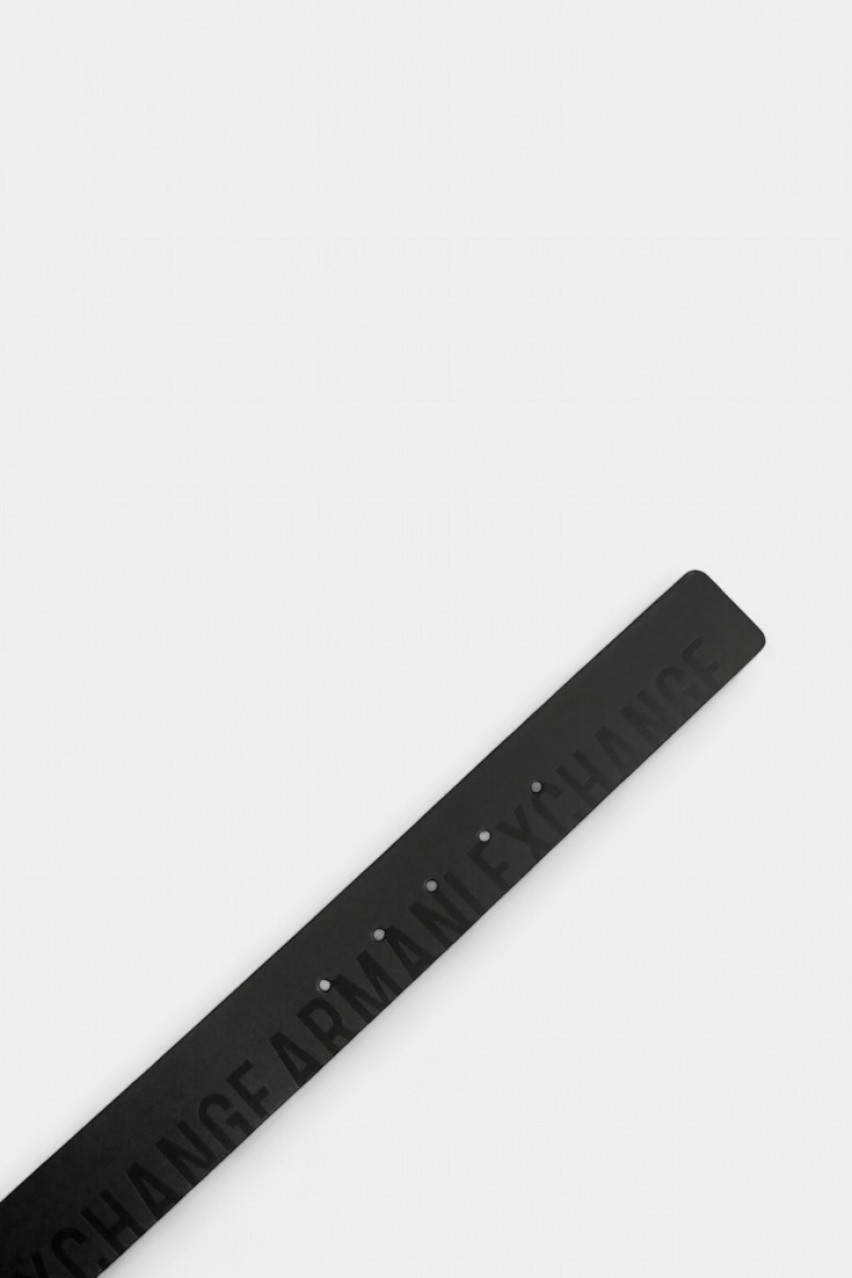 Чорний шкіряний ремінь з логотипом по всій поверхні XM000617 AF12716 UC001 Armani Exchange