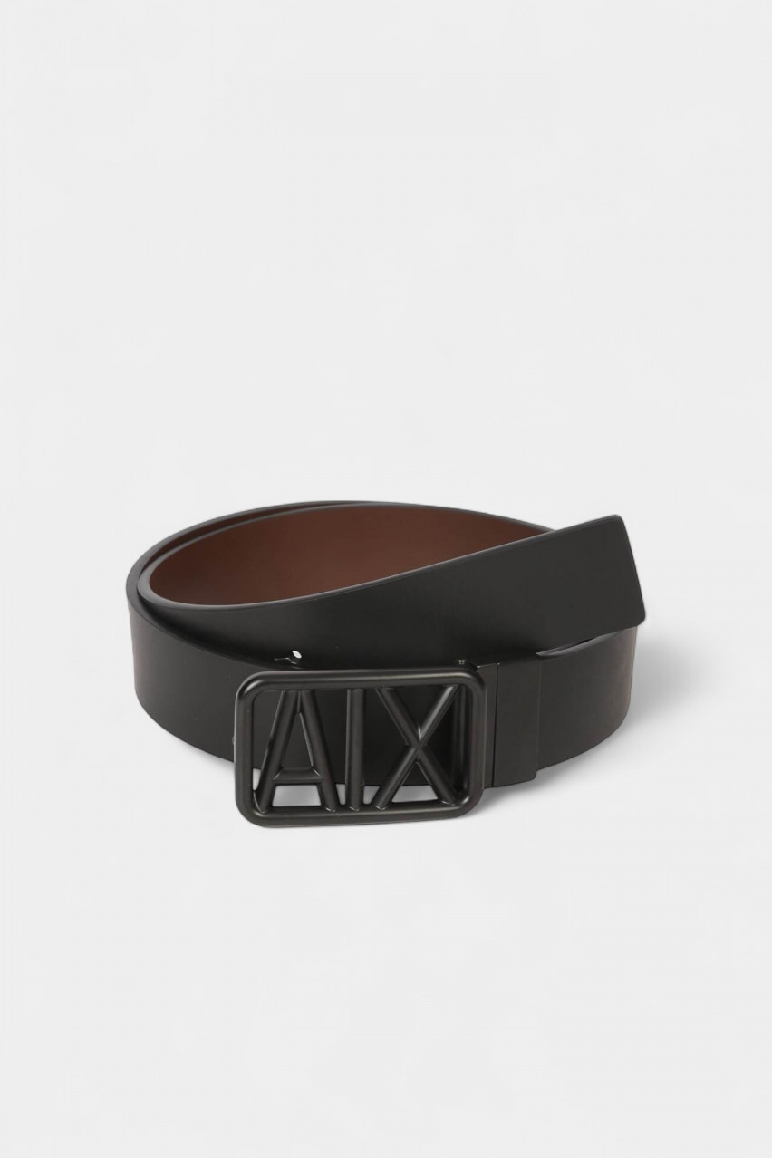 Черный кожаный ремень с пряжкой-логотипом XM001006 AF13931 MC141 Armani Exchange