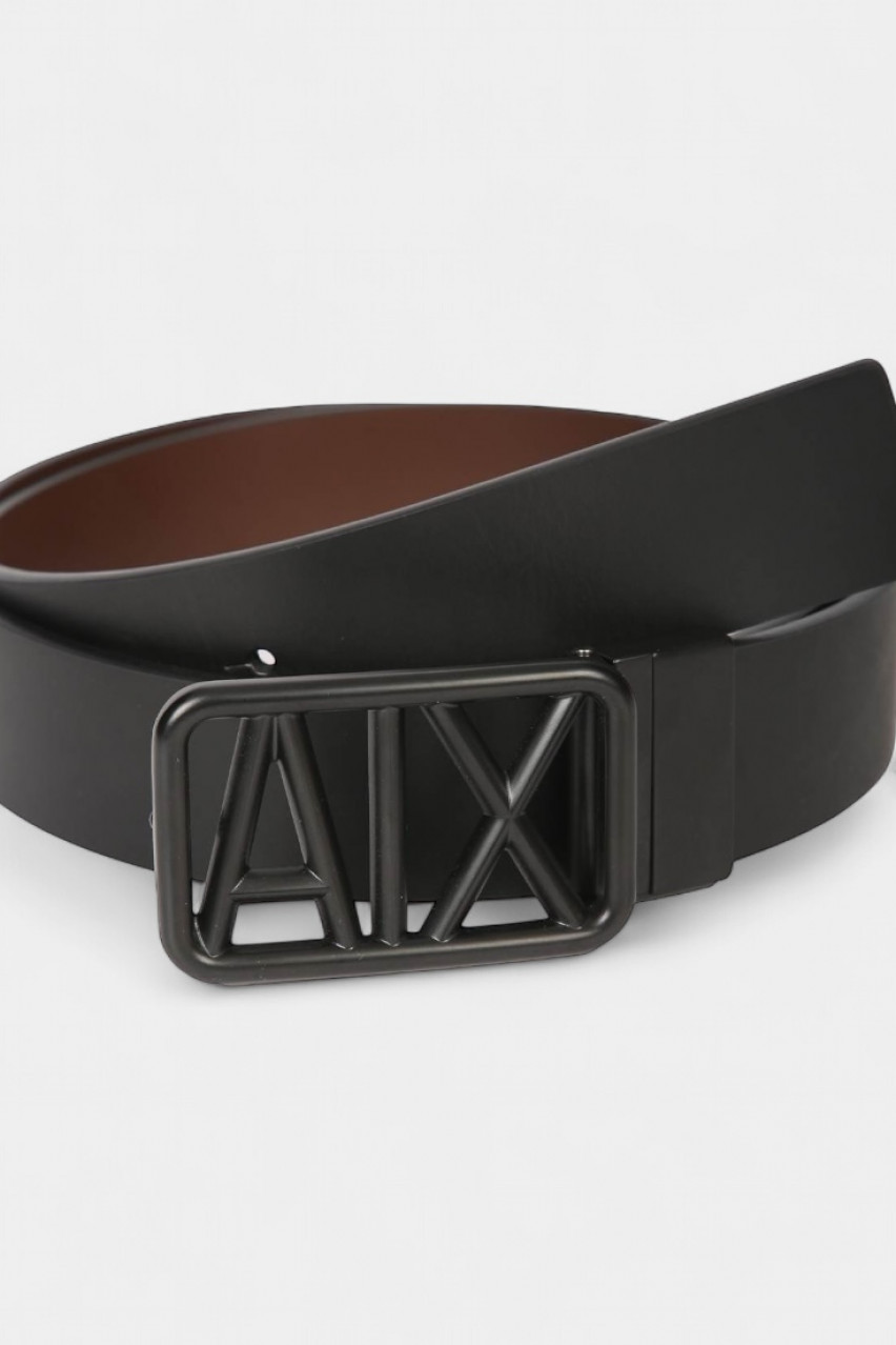 Черный кожаный ремень с пряжкой-логотипом XM001006 AF13931 MC141 Armani Exchange