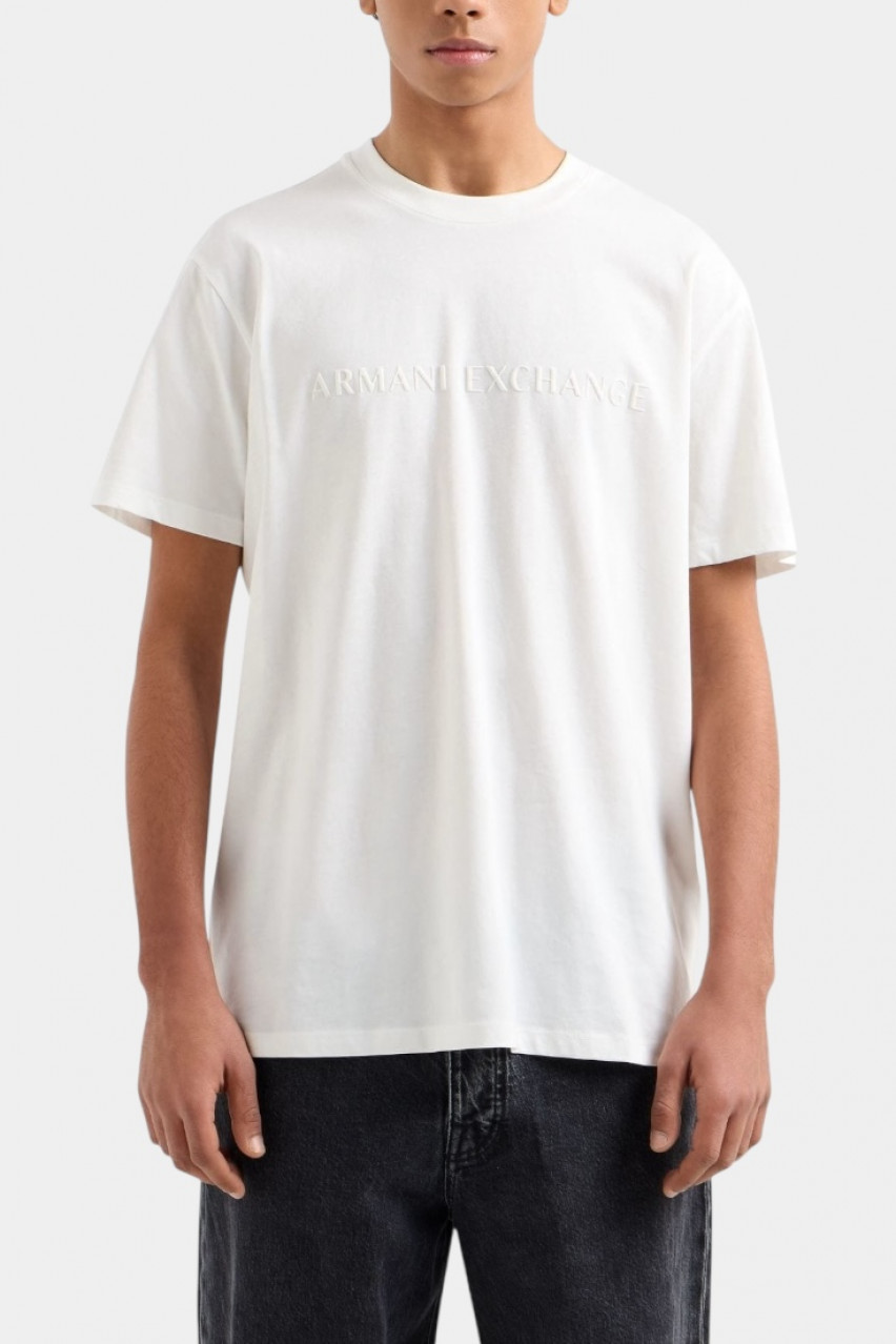 Біла однотонна футболка стандартного крою XM000554 AF10356 U0009 Armani Exchange