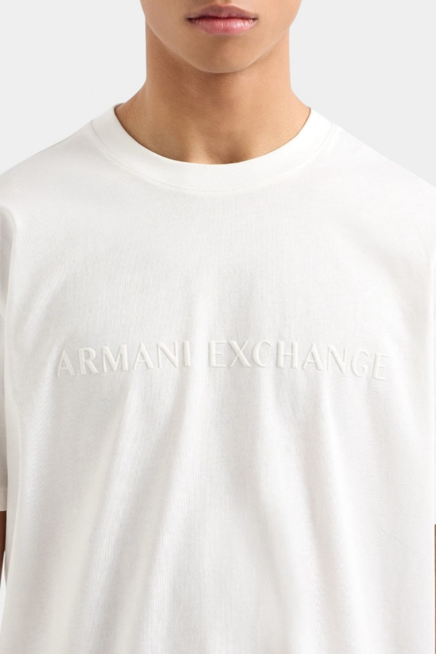 Біла однотонна футболка стандартного крою XM000554 AF10356 U0009 Armani Exchange