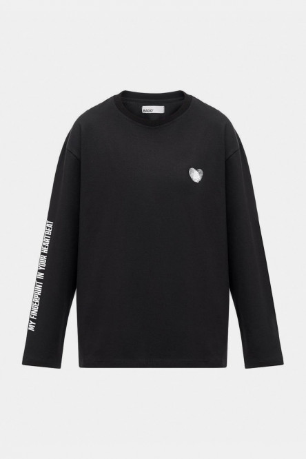 Чёрный лонгслив Heart