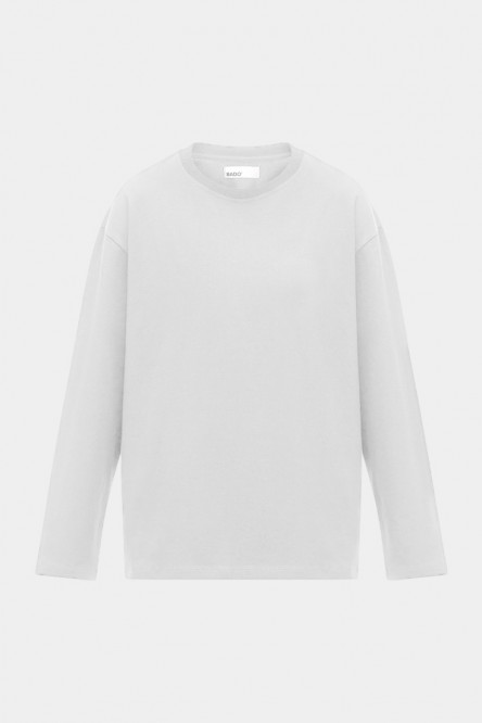 Молочный базовый лонгслив Oversize