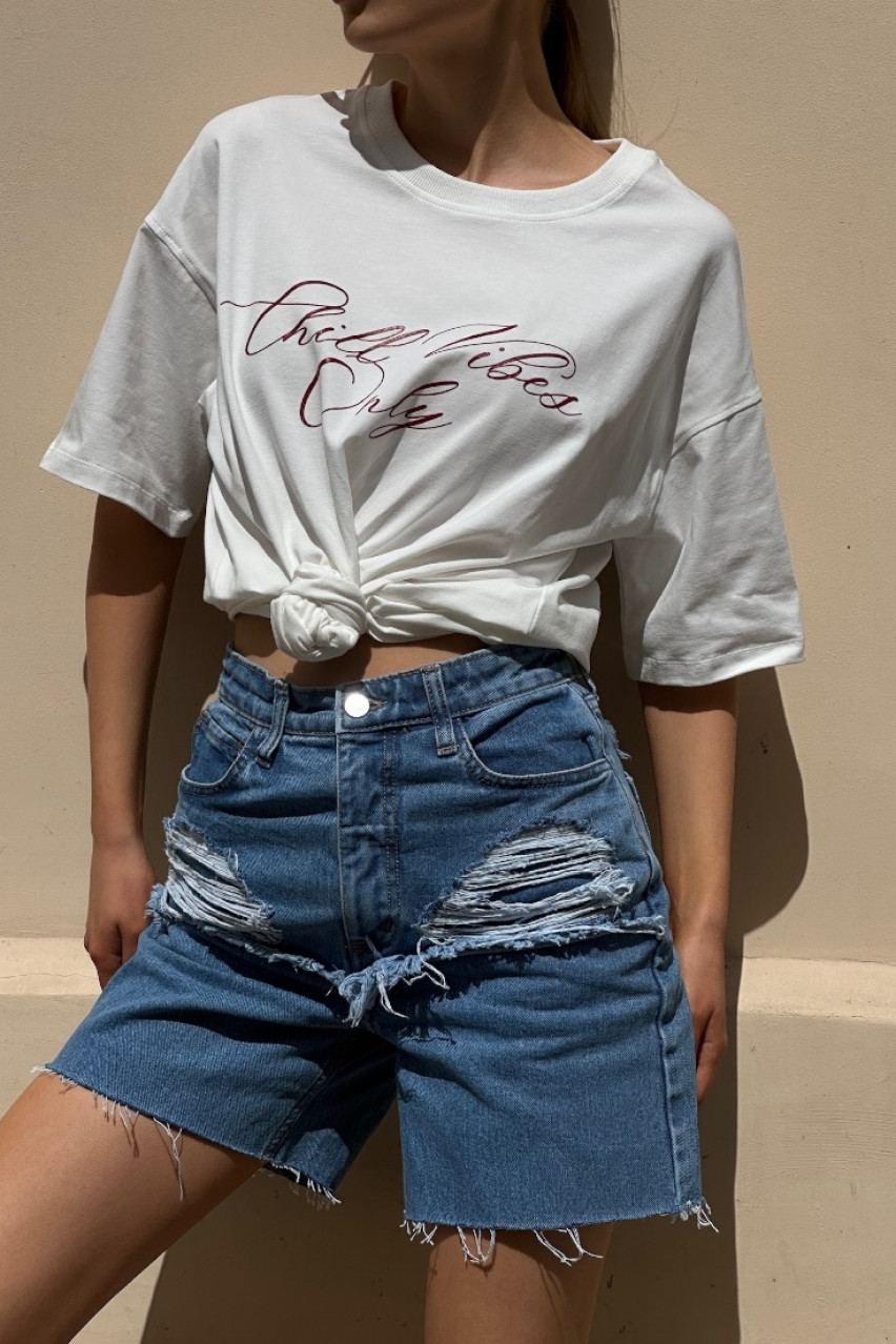 Сині шорти Distressed прямого крою SS2025 BLAZH.