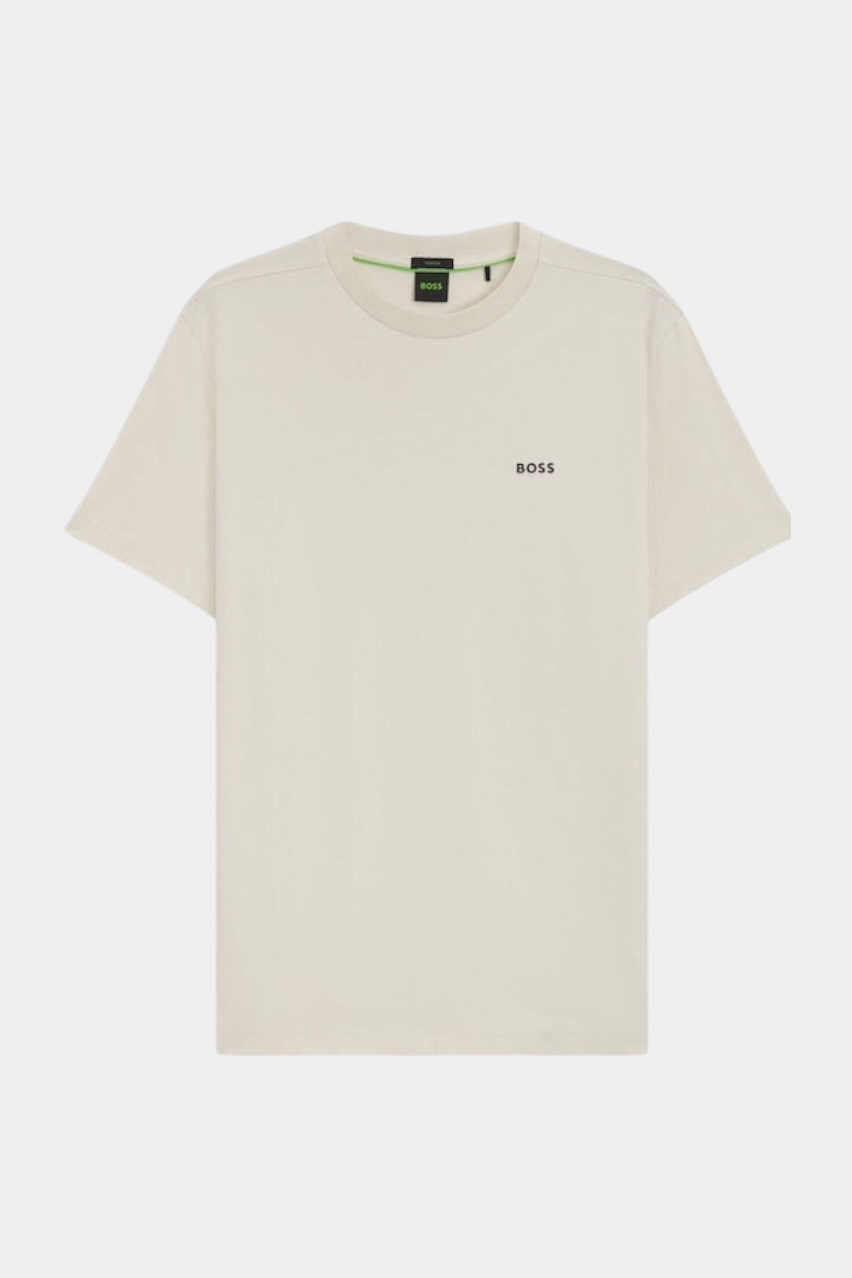 Бежевая футболка Tee из эластичного хлопка 50506373 131 BOSS