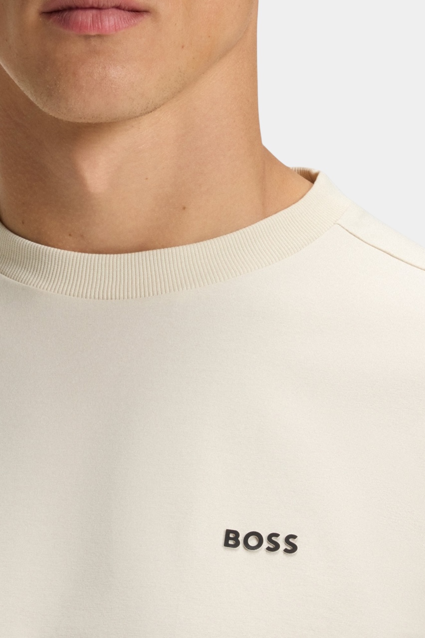 Бежевая футболка Tee из эластичного хлопка 50506373 131 BOSS