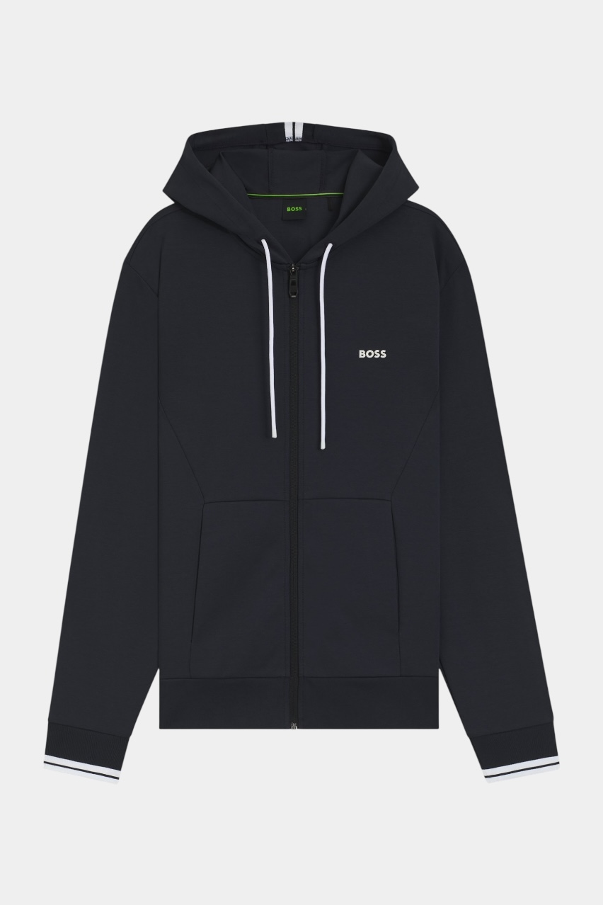 Темно-синее хлопковое худи FZ Hoodie Zone на молнии 50542974 403 BOSS