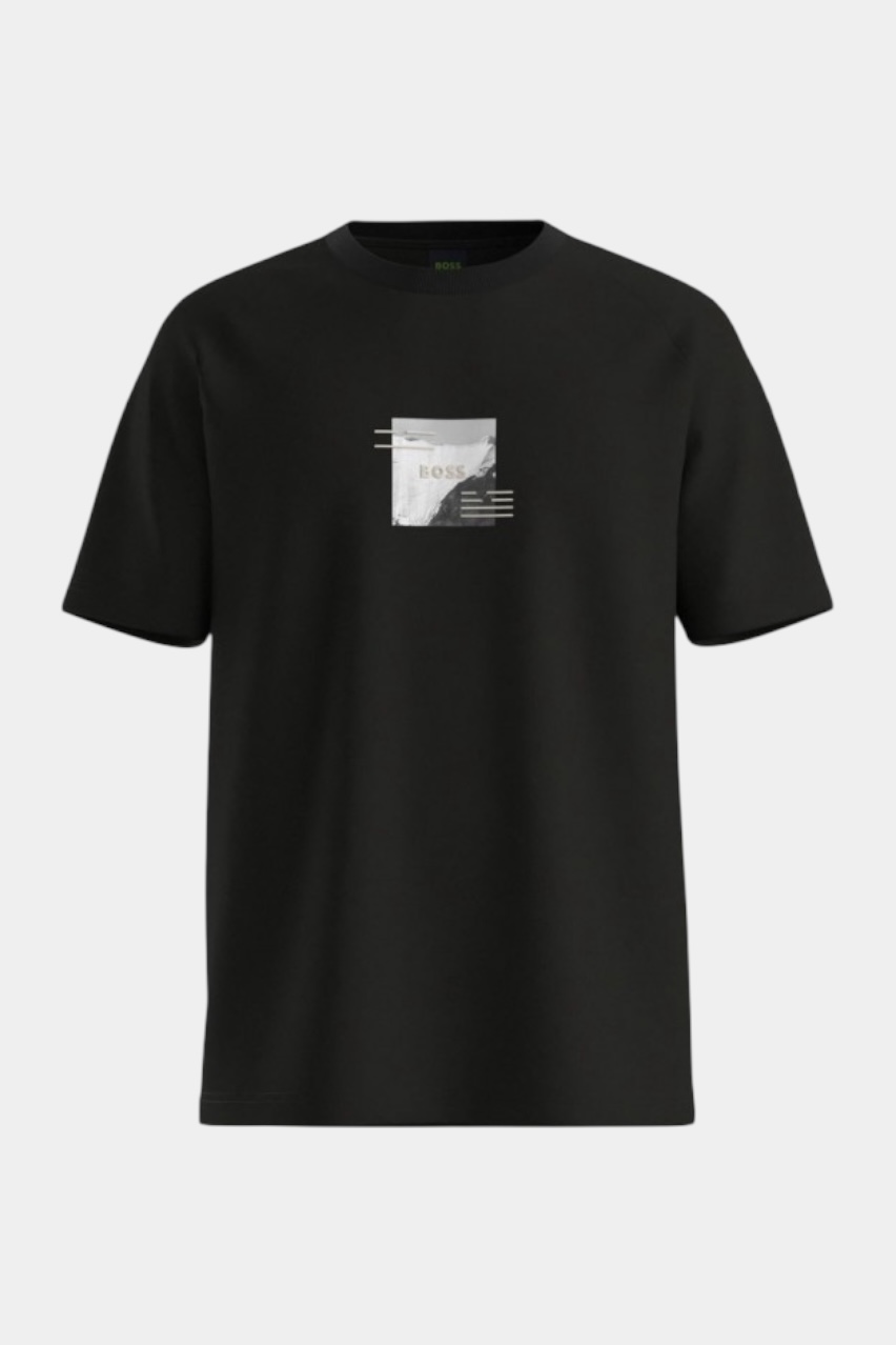 Черная футболка Tee Stripe Zone со светоотражающими элементами 50548093 001 BOSS