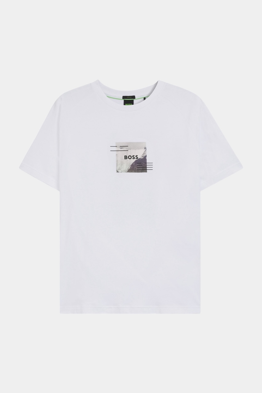 Белая футболка Tee Stripe Zone со светоотражающими элементами 50548093 100 BOSS