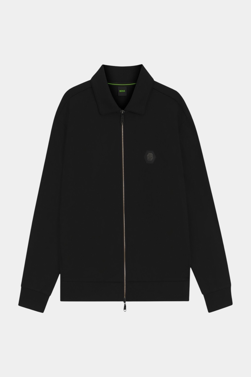 Черный свитшот FZ Shirt Future на молнии с монограммным логотипом 50543881 001 BOSS