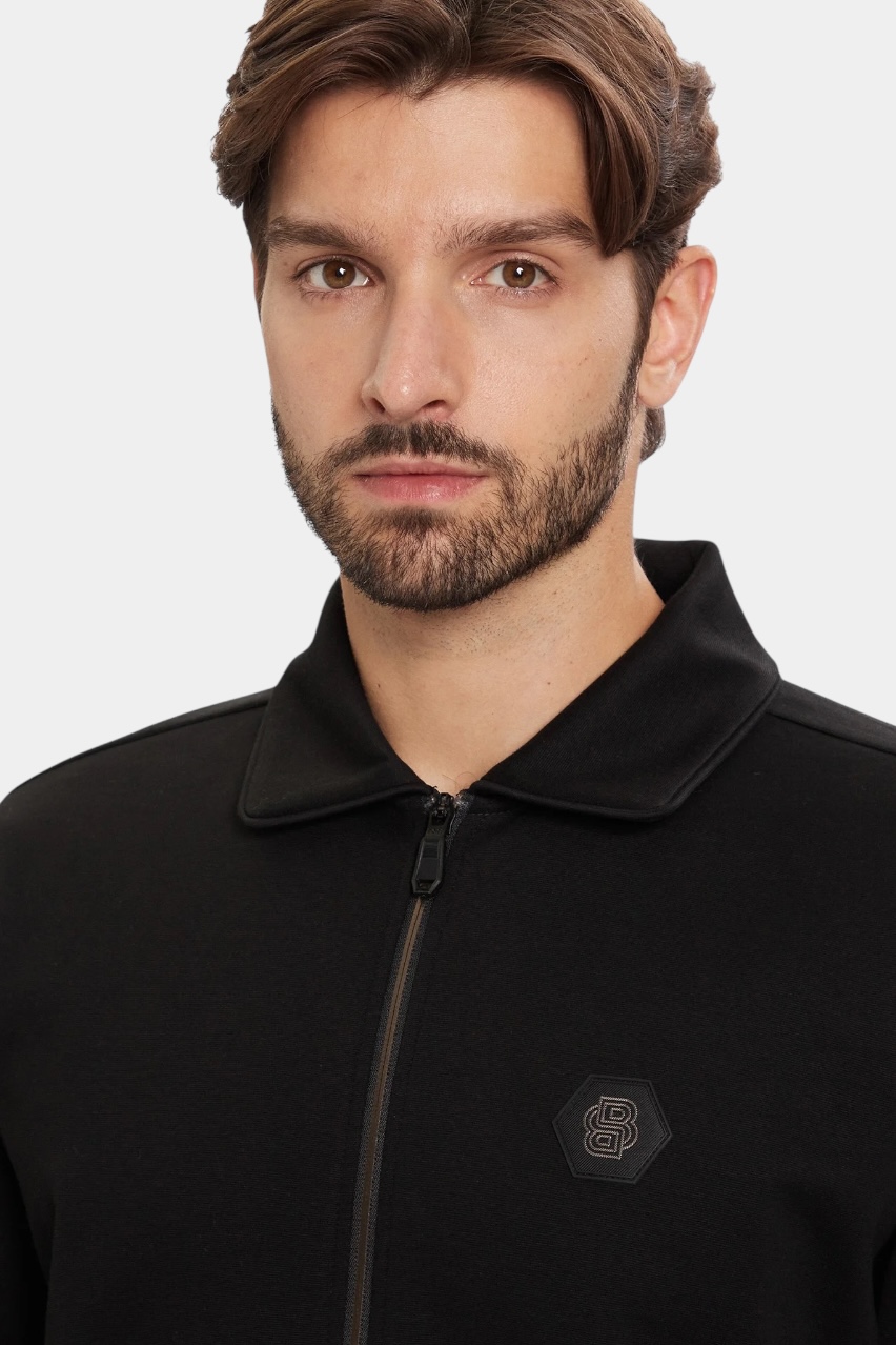 Черный свитшот FZ Shirt Future на молнии с монограммным логотипом 50543881 001 BOSS